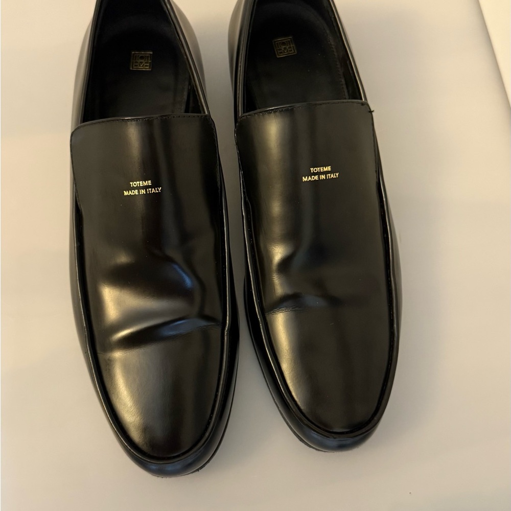 Toteme Black Leather Loafers
